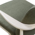 Load image into Gallery viewer, Green upholstered armchair with white frame on a white background