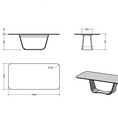 Load image into Gallery viewer, Technical drawing of a table with dimensions and measurements.