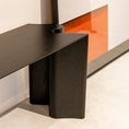 Load image into Gallery viewer, Modern black wood console table detail