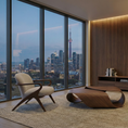 Load image into Gallery viewer, Modern living room with city skyline view