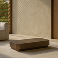 Load image into Gallery viewer, Brown coffee table in a modern living room with neutral tones
