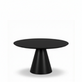 Load image into Gallery viewer, Cone Dining Table 63" in Black Oak + Sintered stone Cold Jade Lazy Susan
