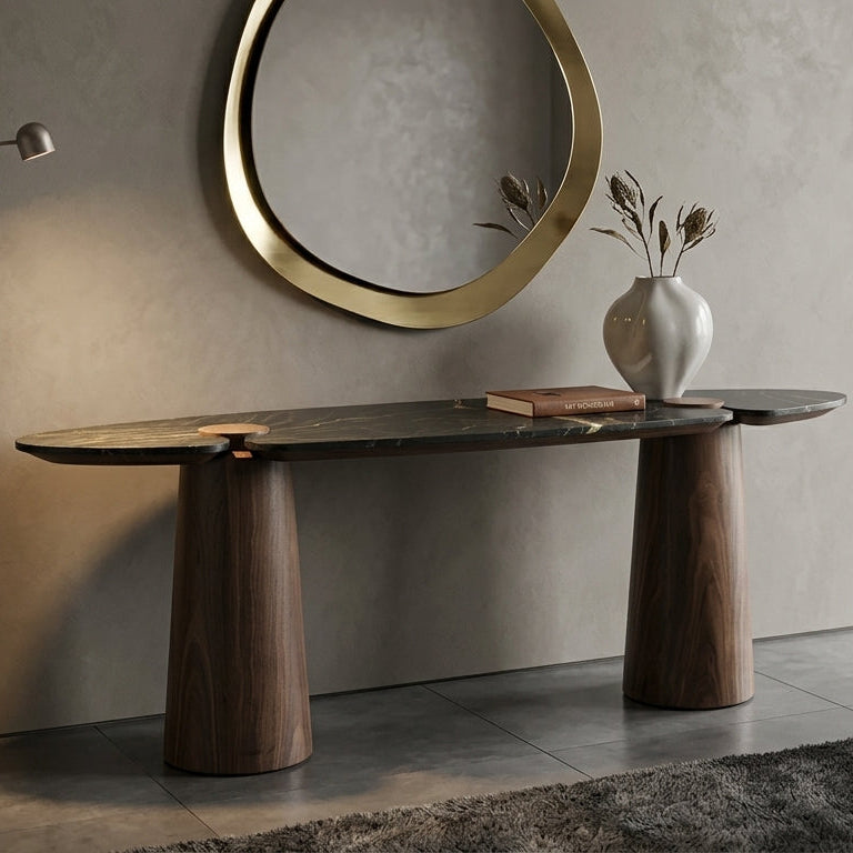Pales Console 79" in Walnut base and Avocatus top
