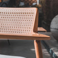 Load image into Gallery viewer, wood armchair with cane detail 
