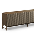 Load image into Gallery viewer, A sideboard with a smooth, lacquered finish with four doors, set on a white background.
