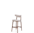 Load image into Gallery viewer, Bar stool with beige seat and backrest on a white background

