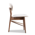 Load image into Gallery viewer, Wooden chair with white cushion on a white background
