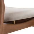 Load image into Gallery viewer, Close-up of a wooden chair with a beige cushion on a white background
