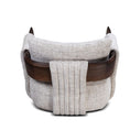 Load image into Gallery viewer, Textured fabric basket with wooden handles on a white background
