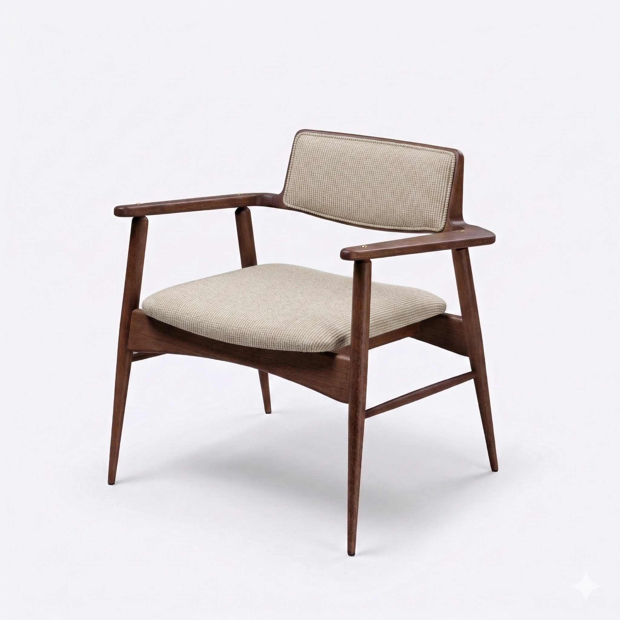 GOLF ARMCHAIR IN WALNUT AND BOUCLE 140