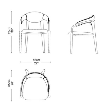 Astrid Dining Chair in Avela Leather and Still metal