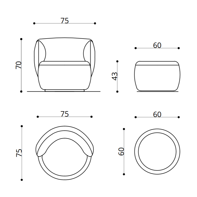 Magia Swivel Armchair
