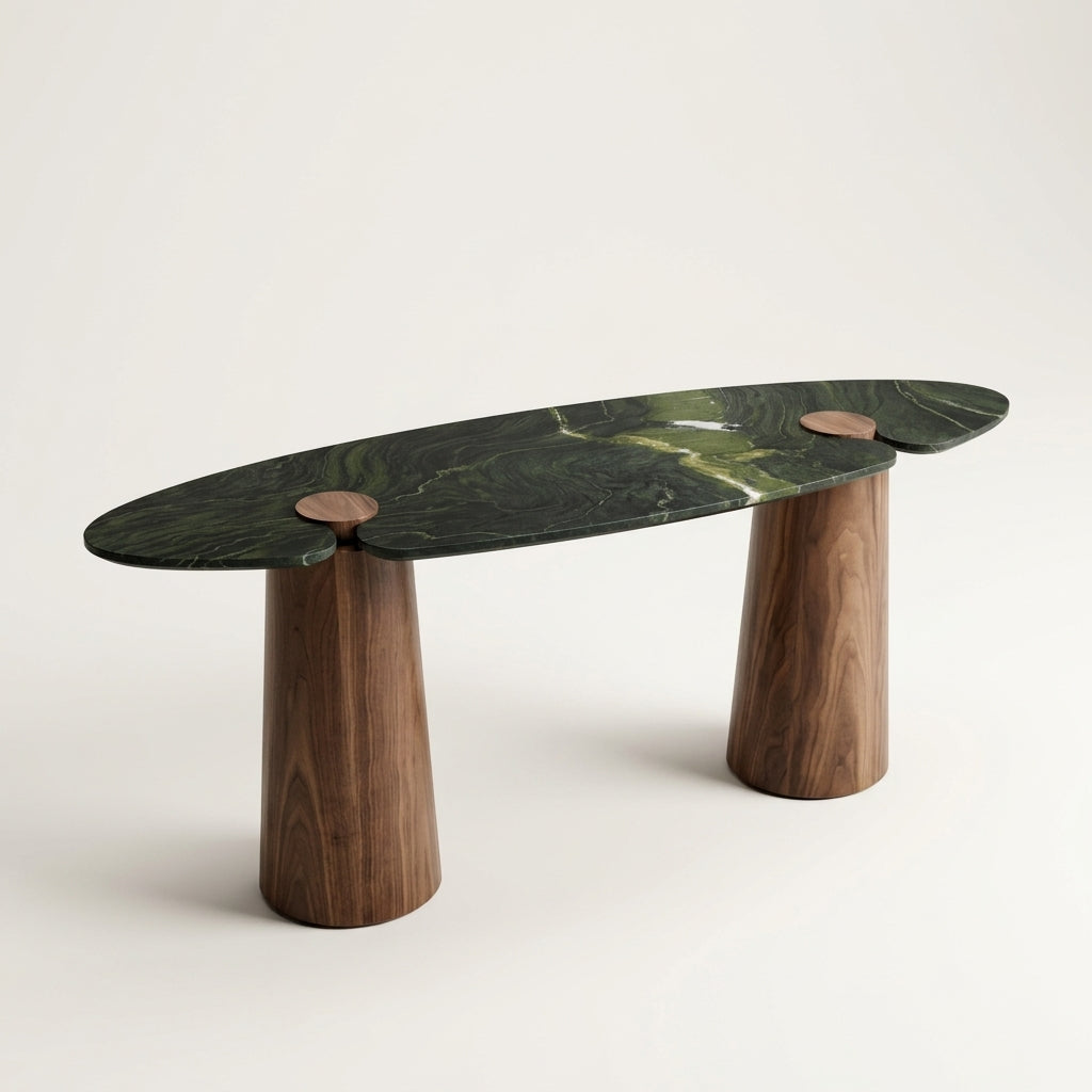 Pales Console 79" in Walnut base and Avocatus top