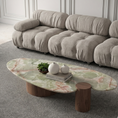 Load image into Gallery viewer, Beige sofa in a room with a marble coffee table and decorative items.
