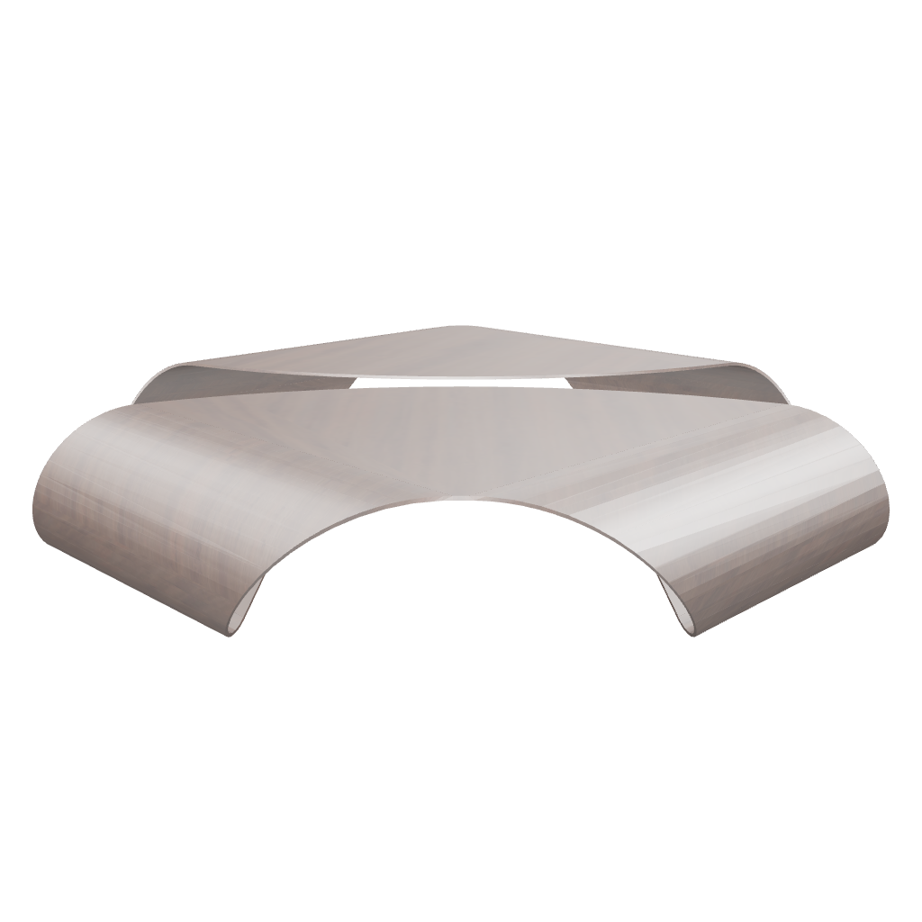 sculptural coffee table in walnut finish, organic shape