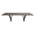 Load 3D model into Gallery viewer, A rectangular dining table with natural walnut wood finish and a distinctive Y-shaped design in its legs, set against a white background.
