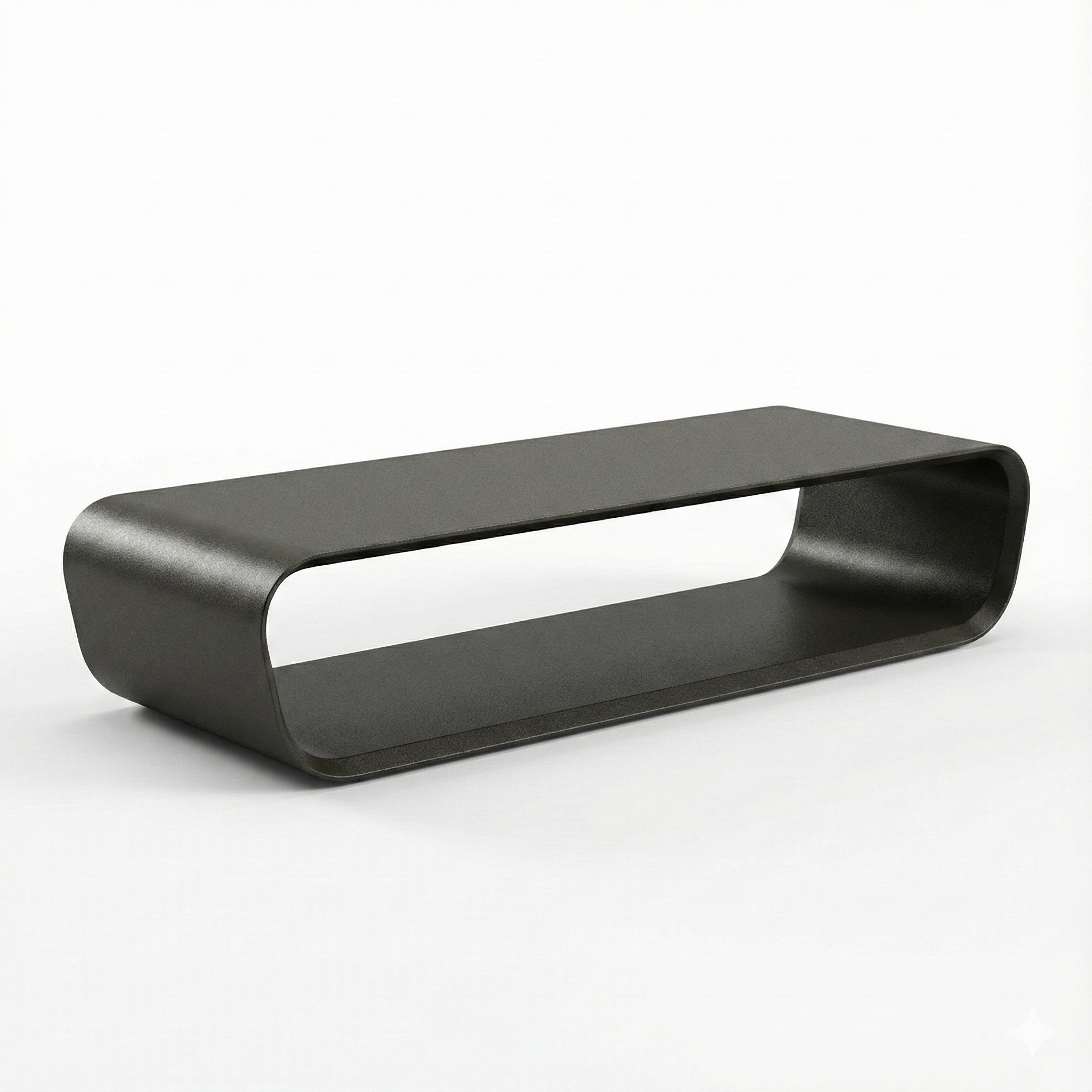 Modern black coffee table on a white background